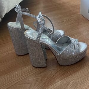 Funky Silver Platform Heels